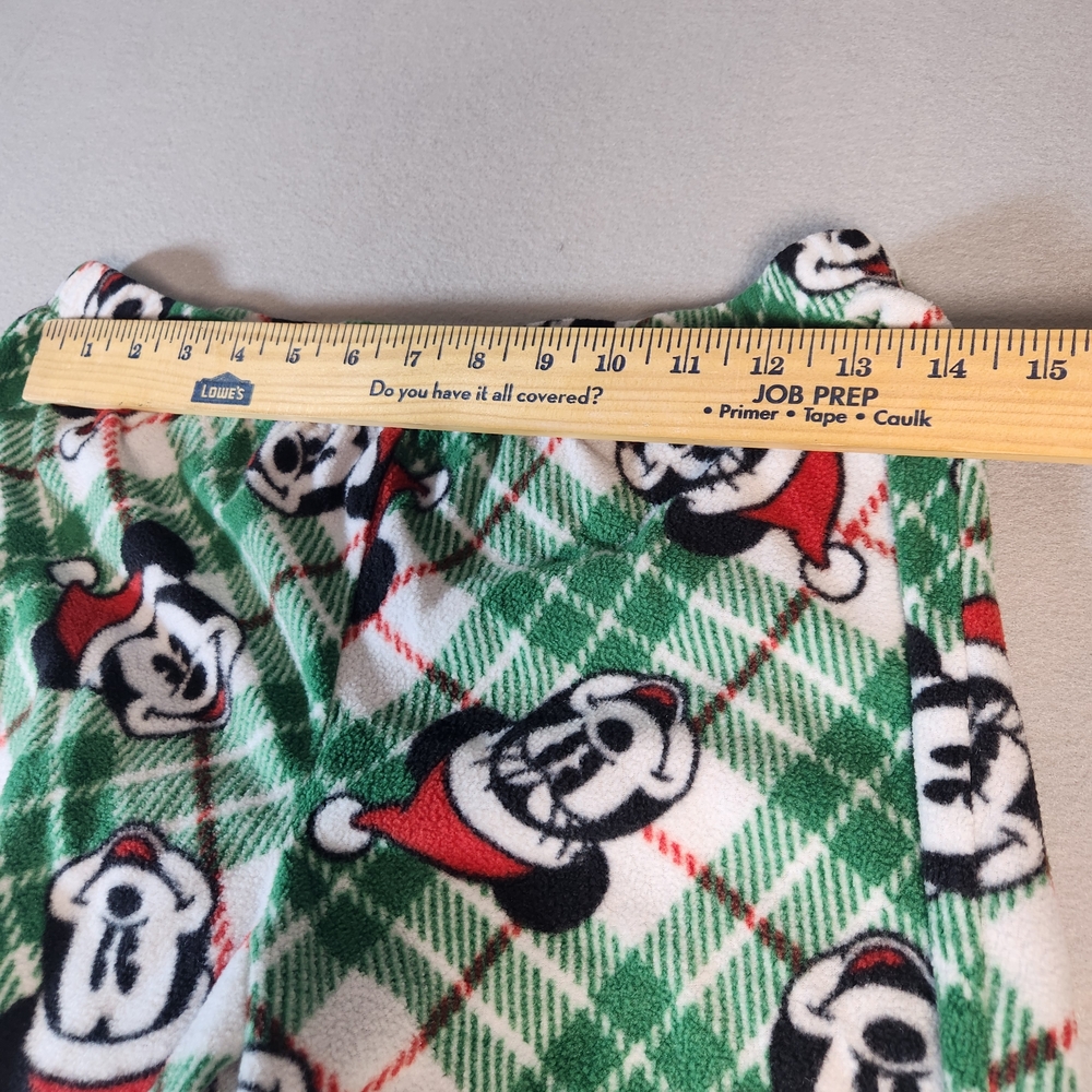 Disney Green Plaid Mickey Mouse Holiday Pajama Set with Red Trim - Picture 3 of 7